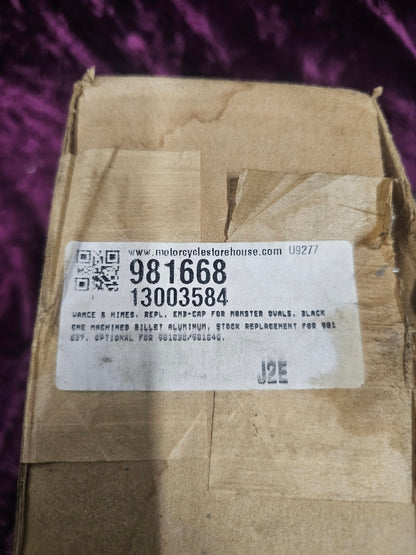 Vance & Hines, repl. end-cap for Monster Ovals. Chrome